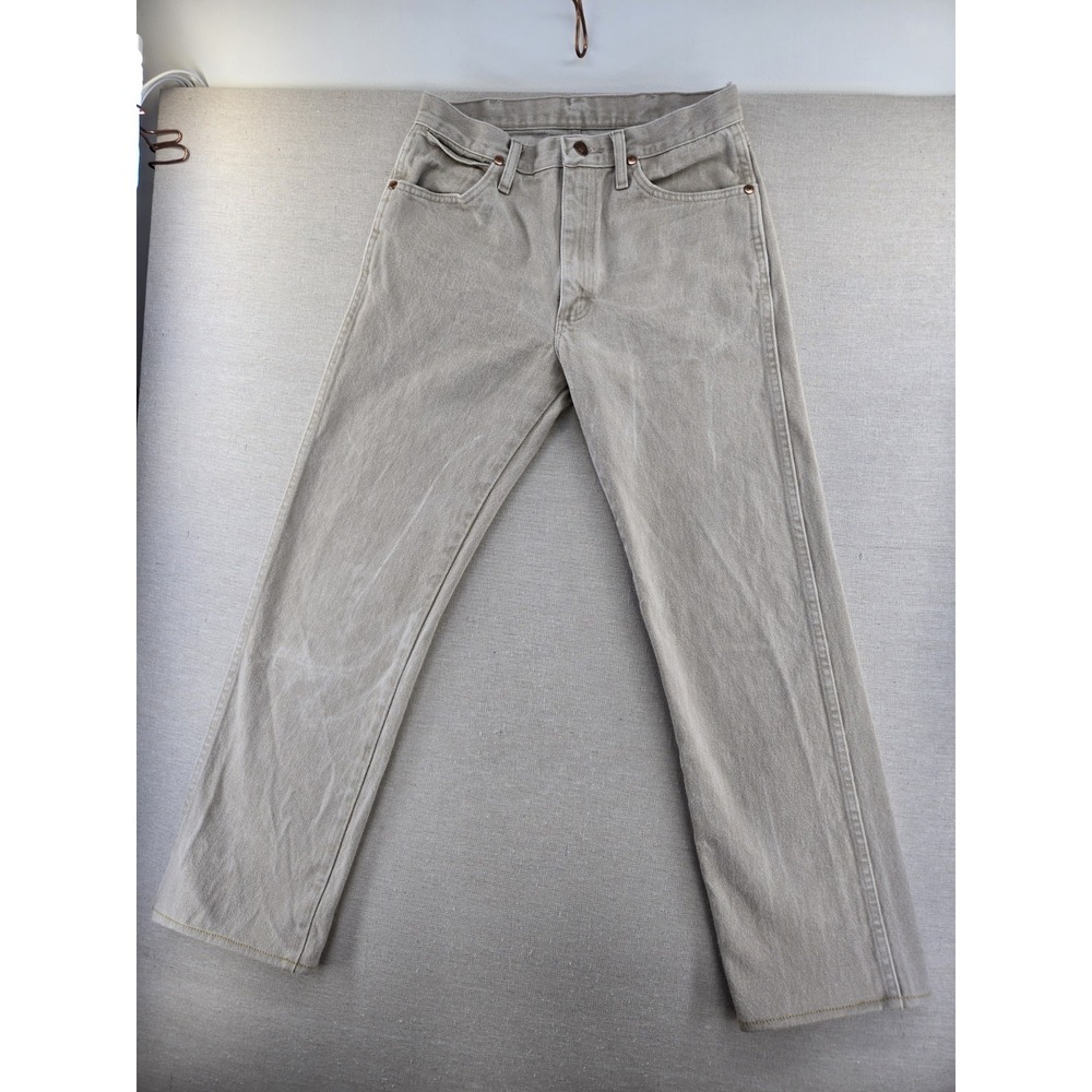 Wrangler Jeans Mens 29 Fits 29.5x29.5" Tan Denim Cowboy Cut Western 1013MWZTN